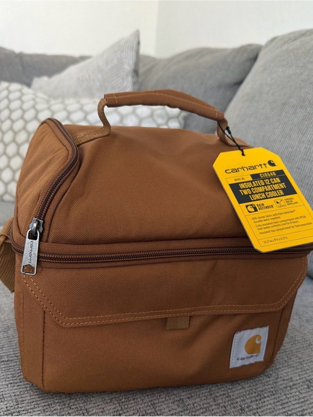 Carhartt Brown Two-Compartment Insulated Toiletry/Lunch Bag